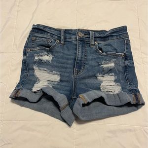 Aeropostale Cuffed Distressed Denim Shorts